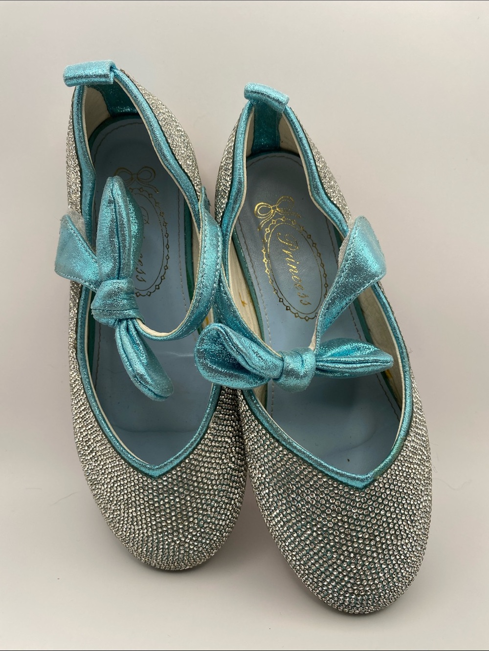 Silver and Blue Rhinestone Princess Flats - Picture 4 of 9